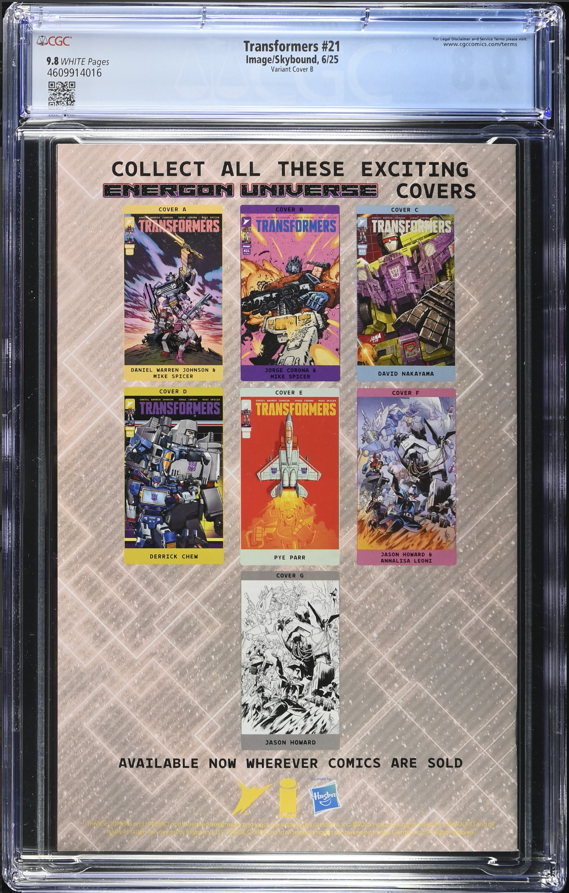 Transformers #21 Corona Variant CGC 9.8