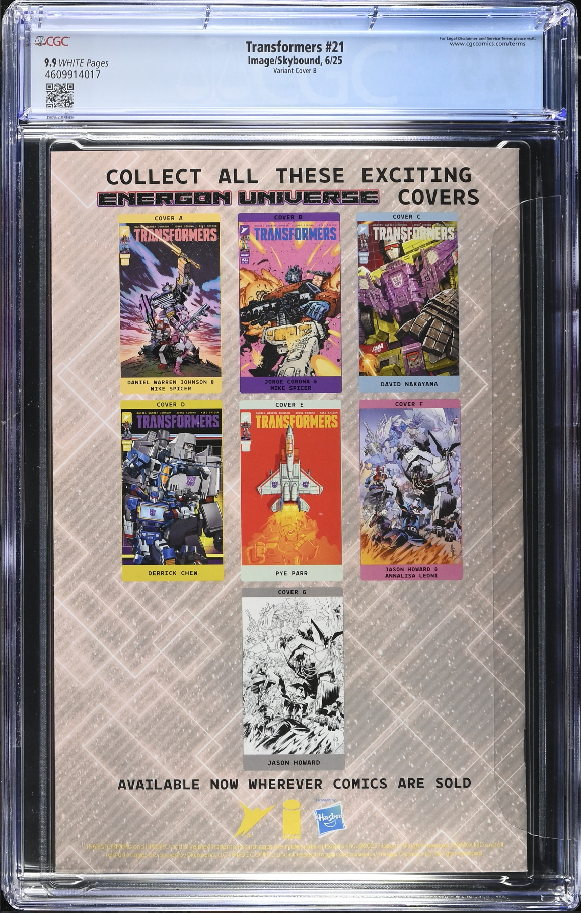 Transformers #21 Corona Variant CGC 9.9