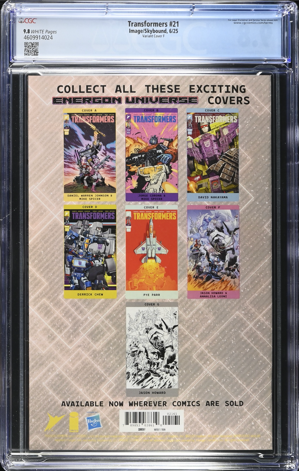 Transformers #21 Howard Energon Variant A CGC 9.8