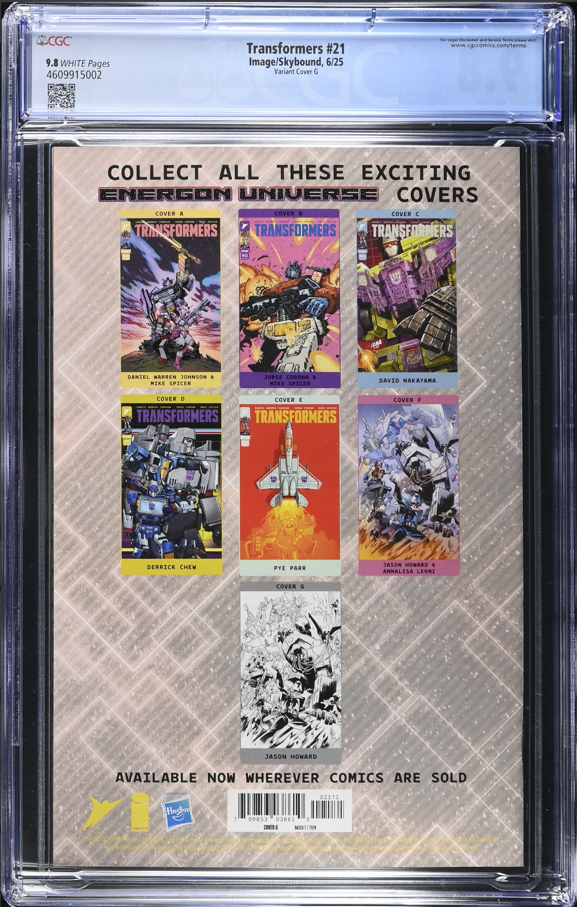 Transformers #21 Howard Energon Variant B CGC 9.8