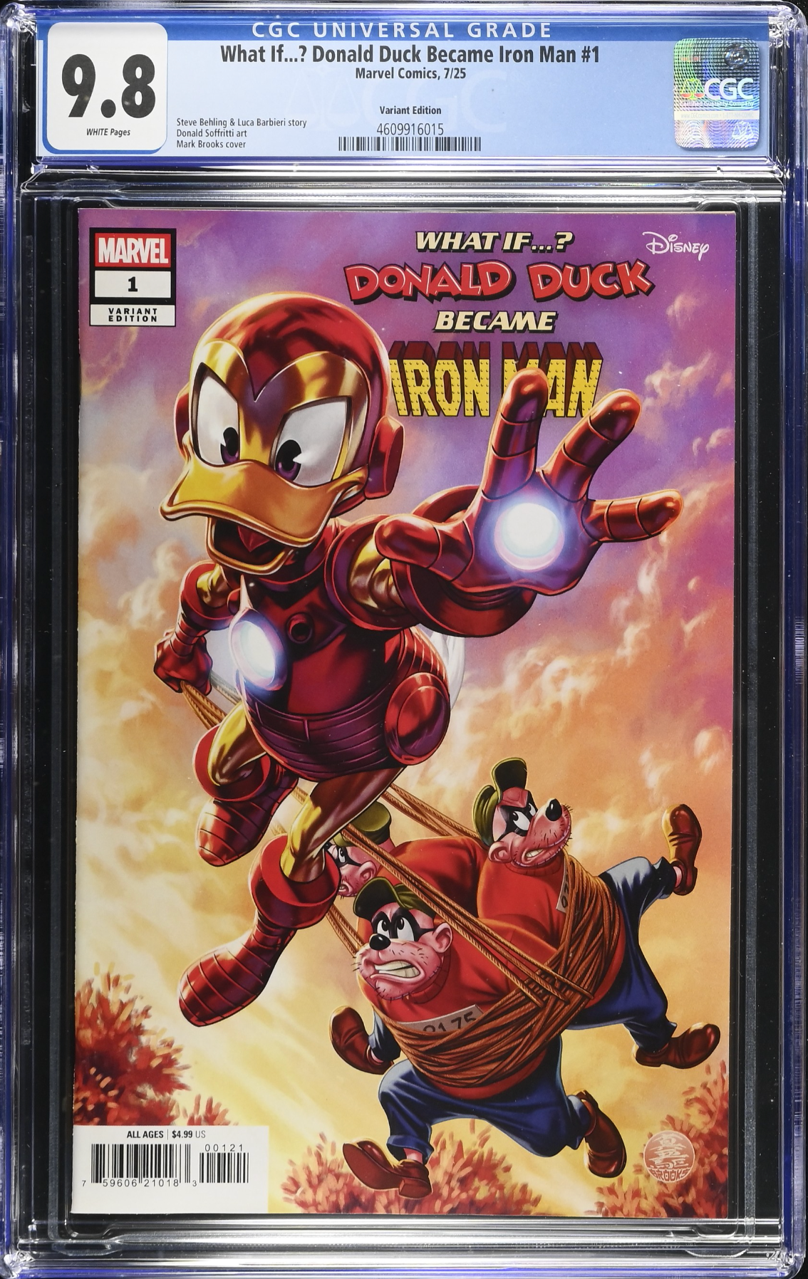 Marvel & Disney: What If...? Donald Duck Became Iron Man #1 Brooks Variant CGC 9.8