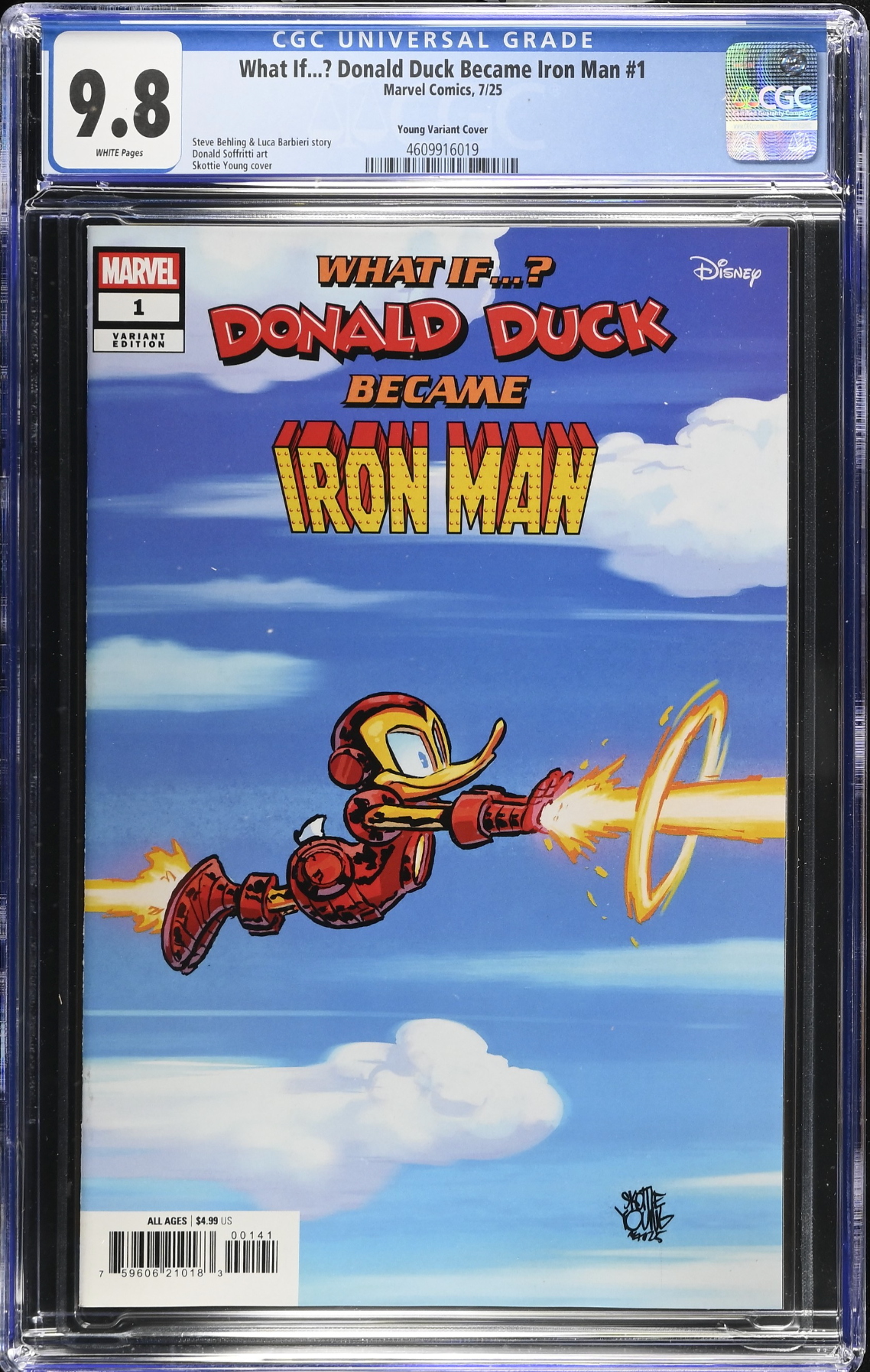 Marvel & Disney: What If...? Donald Duck Became Iron Man #1 Young Variant CGC 9.8