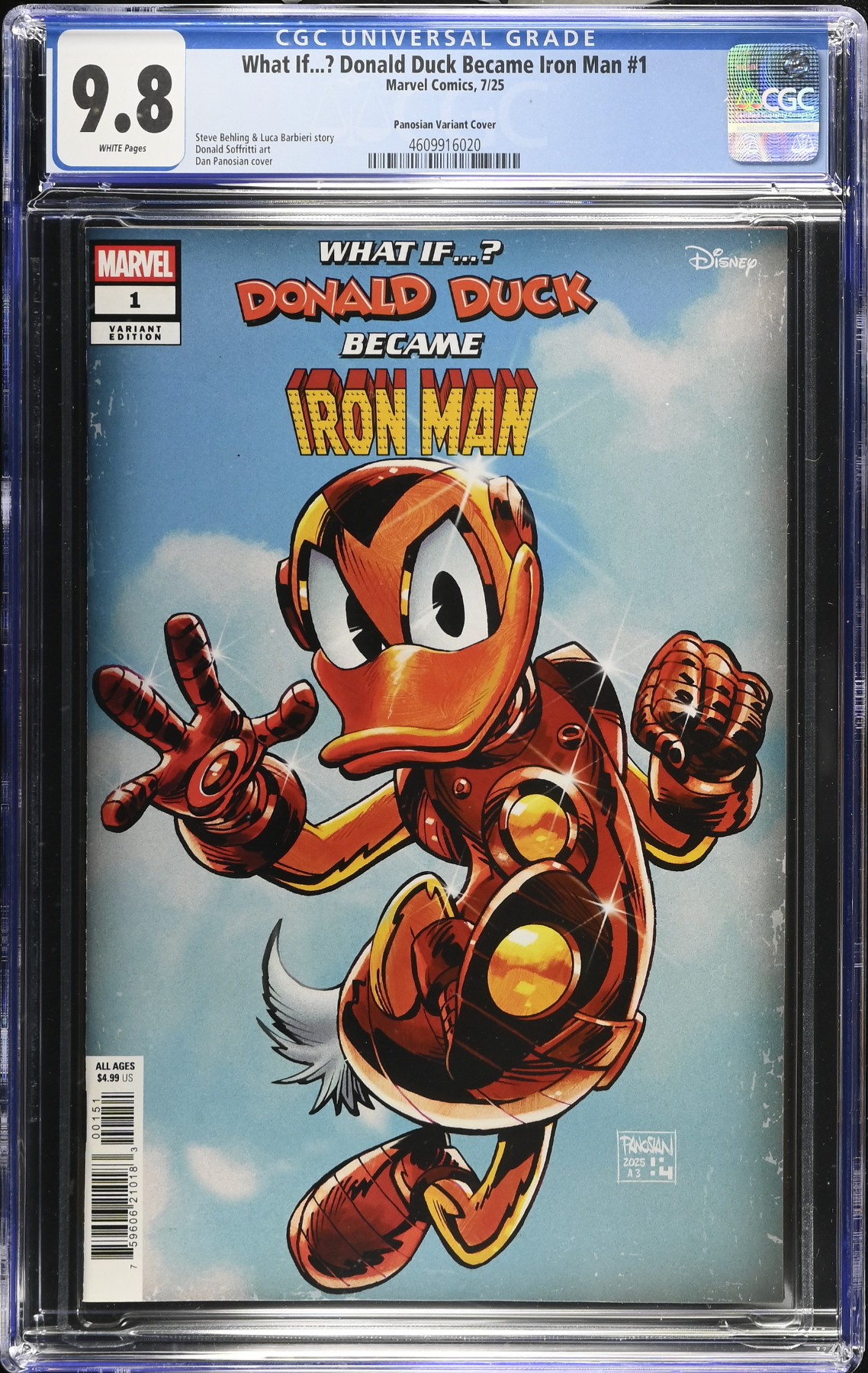 Marvel & Disney: What If...? Donald Duck Became Iron Man #1 Panosian Variant CGC 9.8