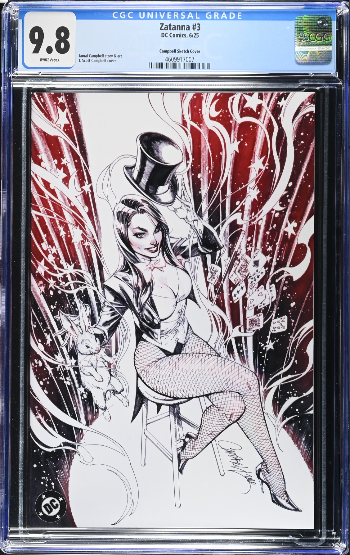 Zatanna #3 J. Scott Campbell Exclusive B - Color Sketch - CGC 9.8