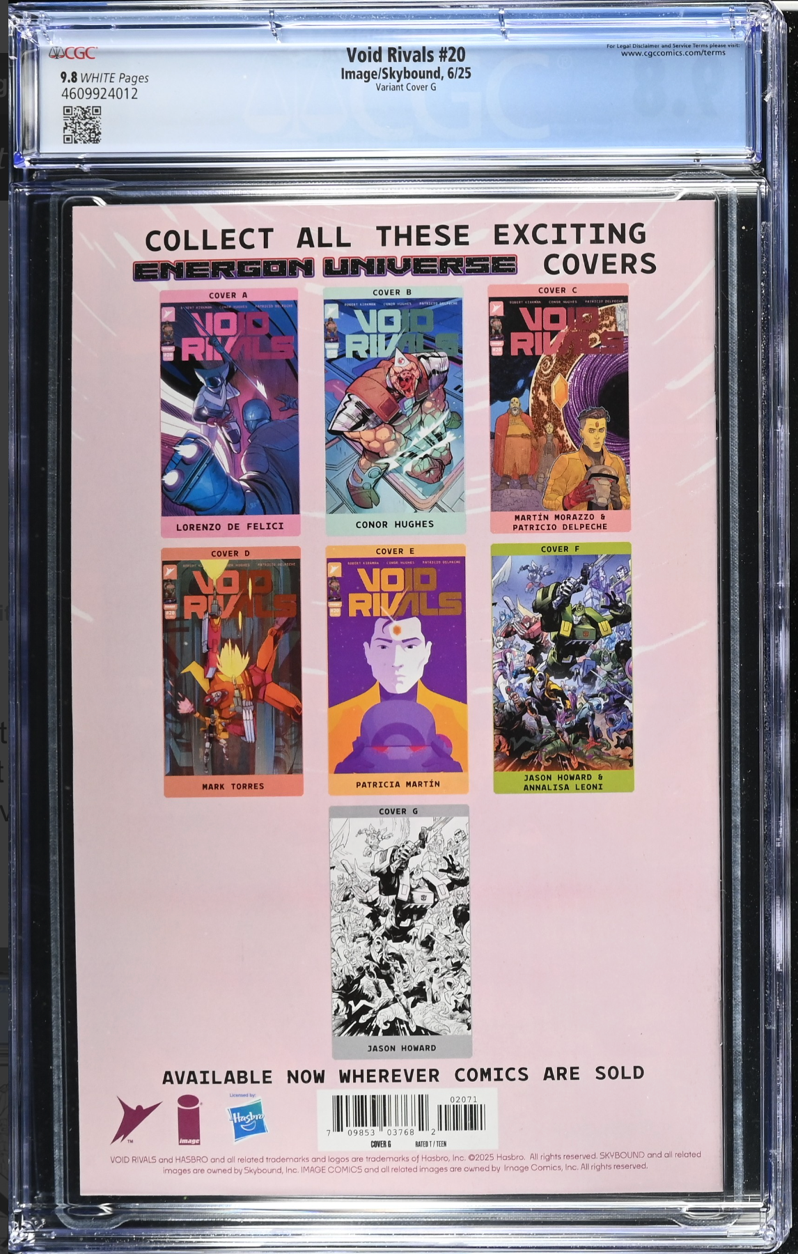 Void Rivals #20 Howard Energon Variant B CGC 9.8
