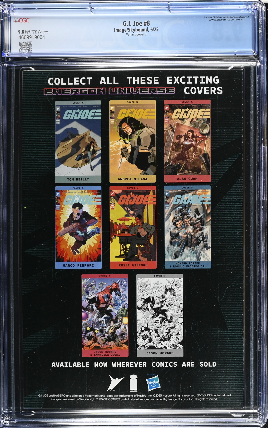 G.I. Joe #8 Milana Variant CGC 9.8
