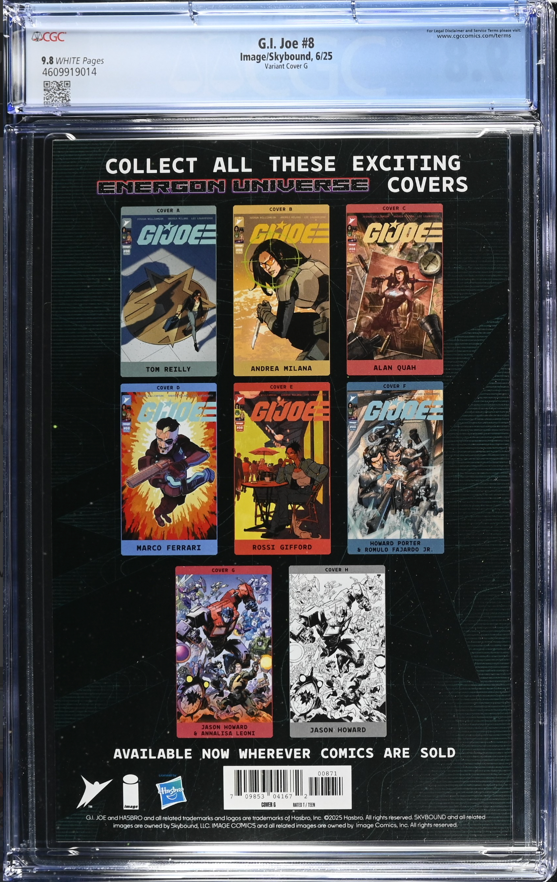 G.I. Joe #8 Howard Energon Variant Cover A CGC 9.8