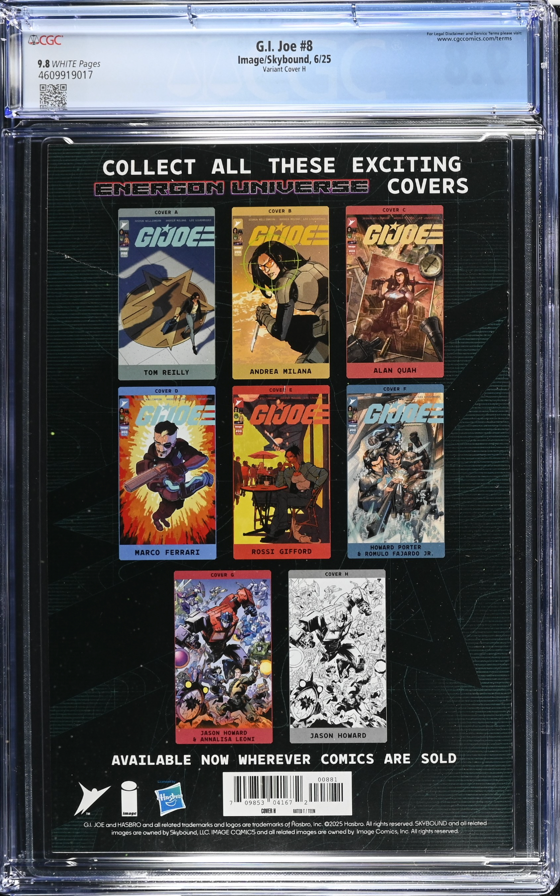 G.I. Joe #8 Howard Energon Variant Cover B CGC 9.8