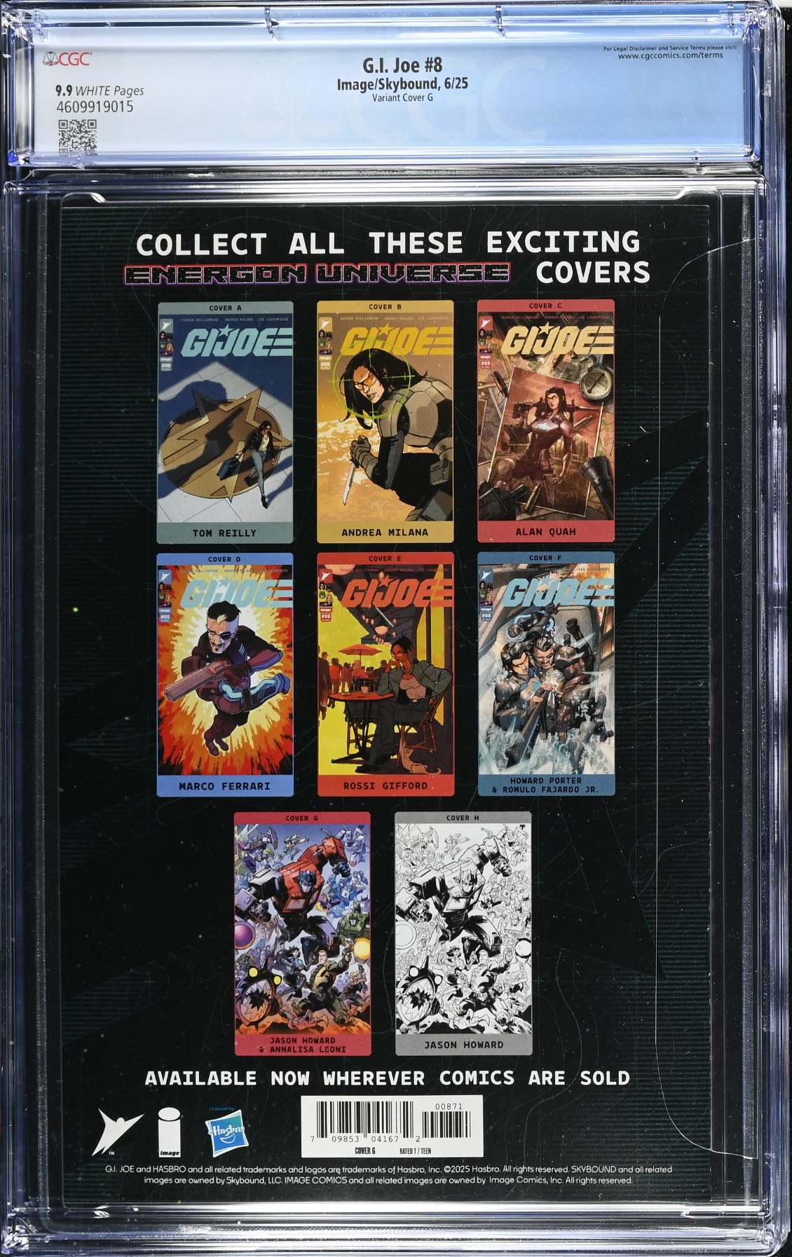 G.I. Joe #8 Howard Energon Variant Cover A CGC 9.9
