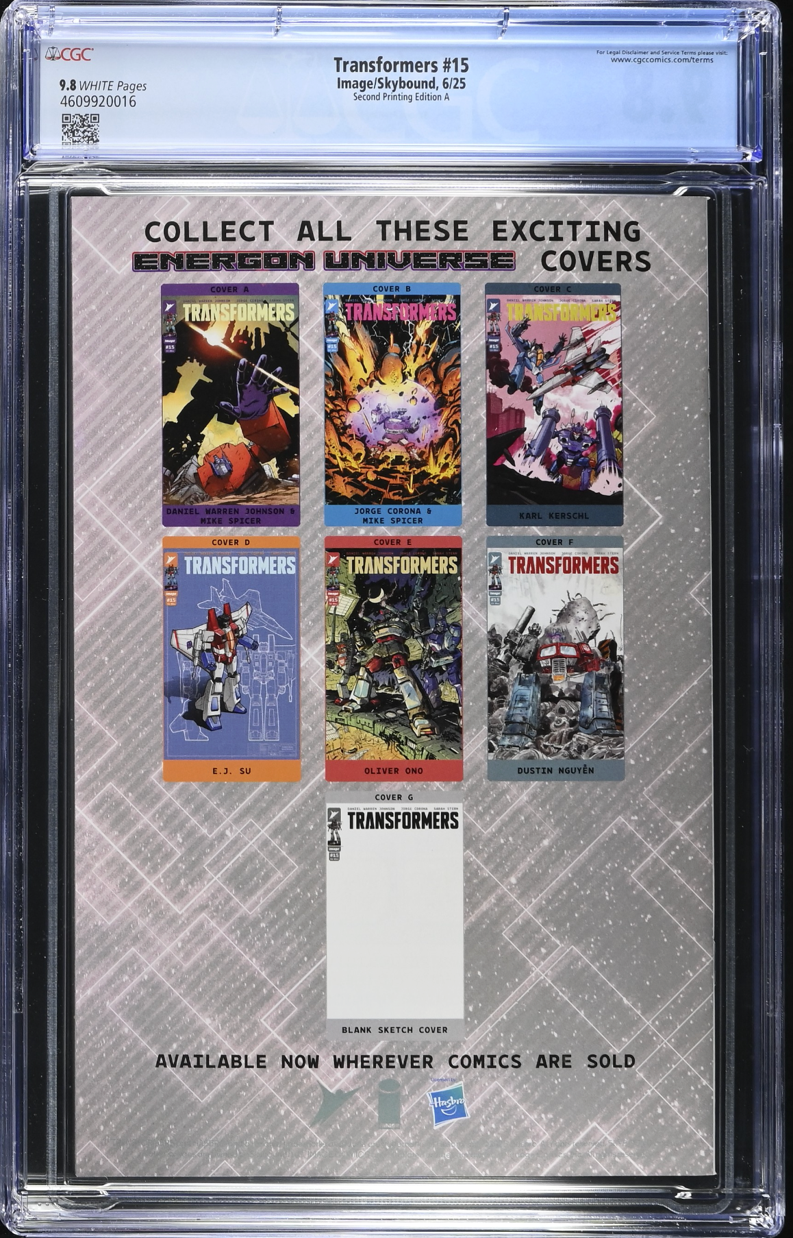 Transformers #15 Second Printing - Cover A - CGC 9.8