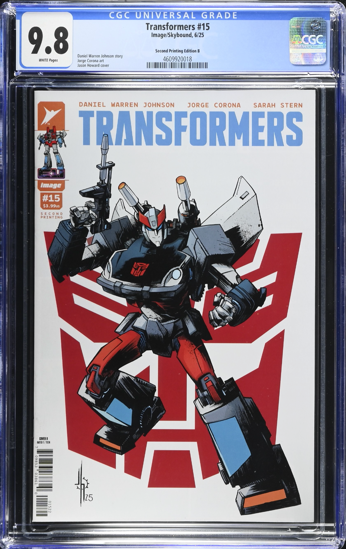 Transformers #15 Second Printing - Cover B - CGC 9.8