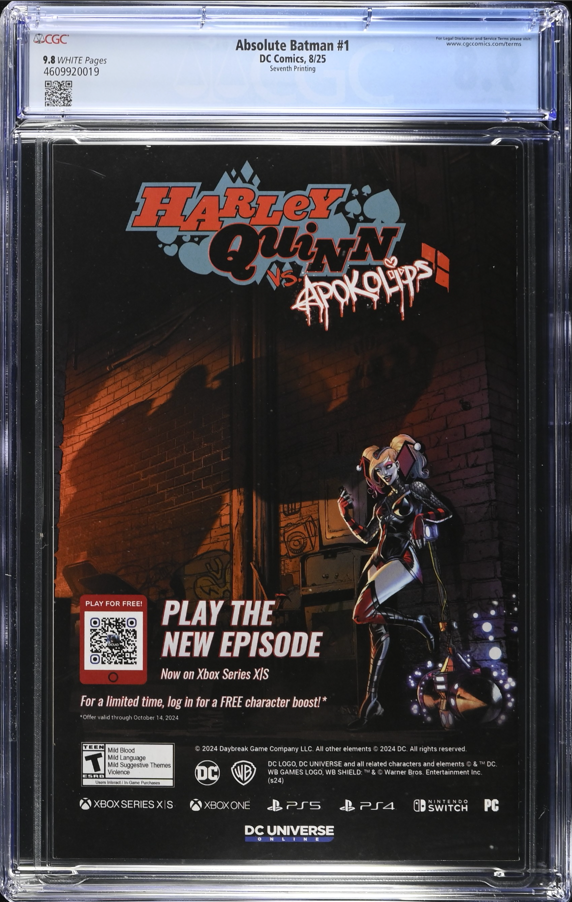 Absolute Batman #1 Seventh Printing CGC 9.8