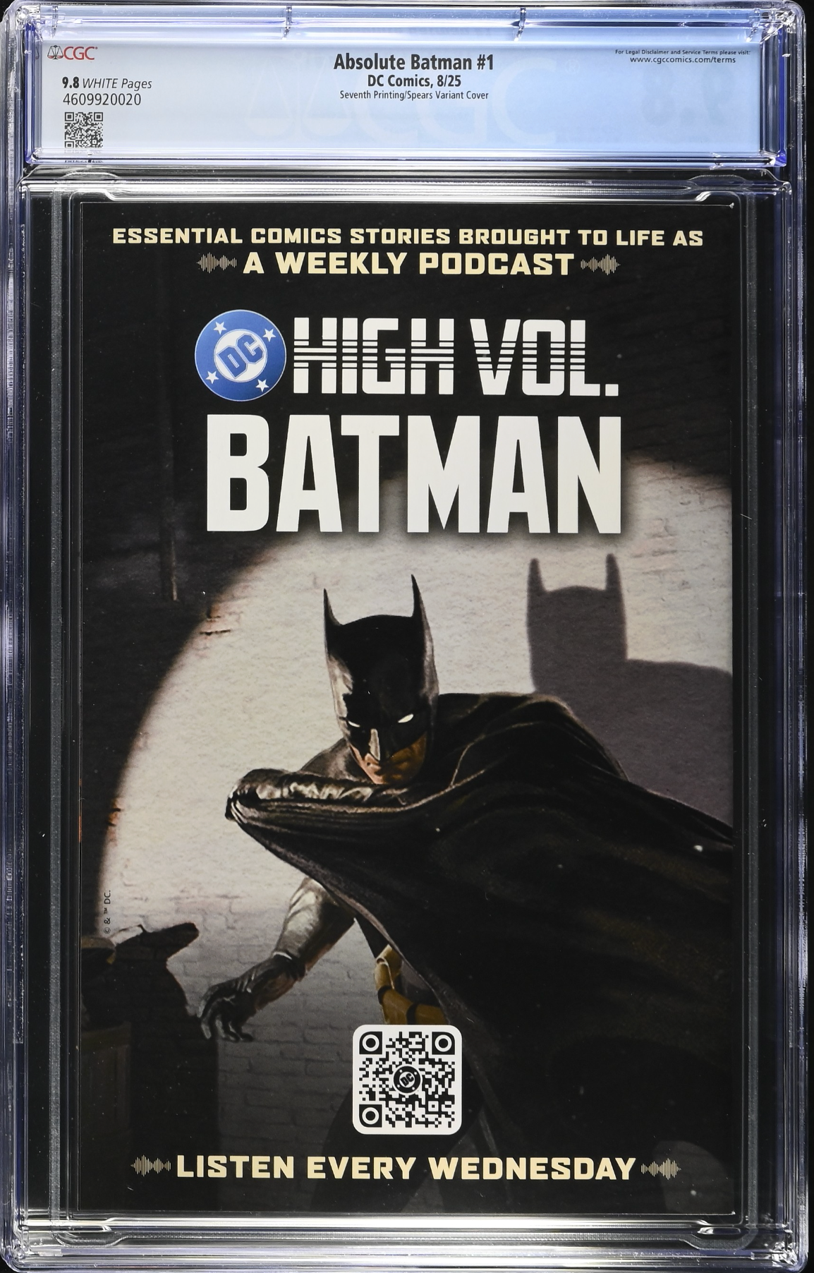 Absolute Batman #1 Seventh Printing Spears Variant CGC 9.8
