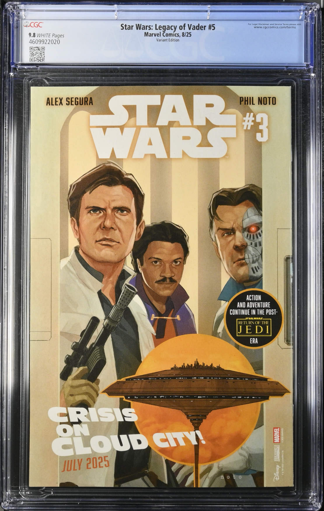 Star Wars: Legacy of Vader #5 Sprouse Variant CGC 9.8