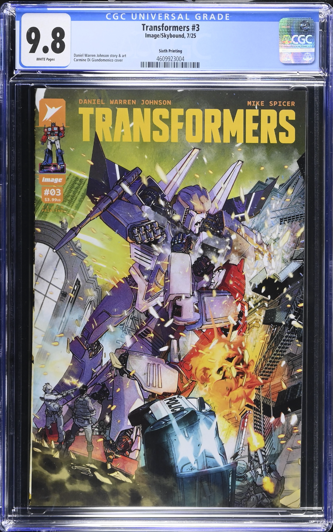 Transformers #3 Sixth Printing CGC 9.8