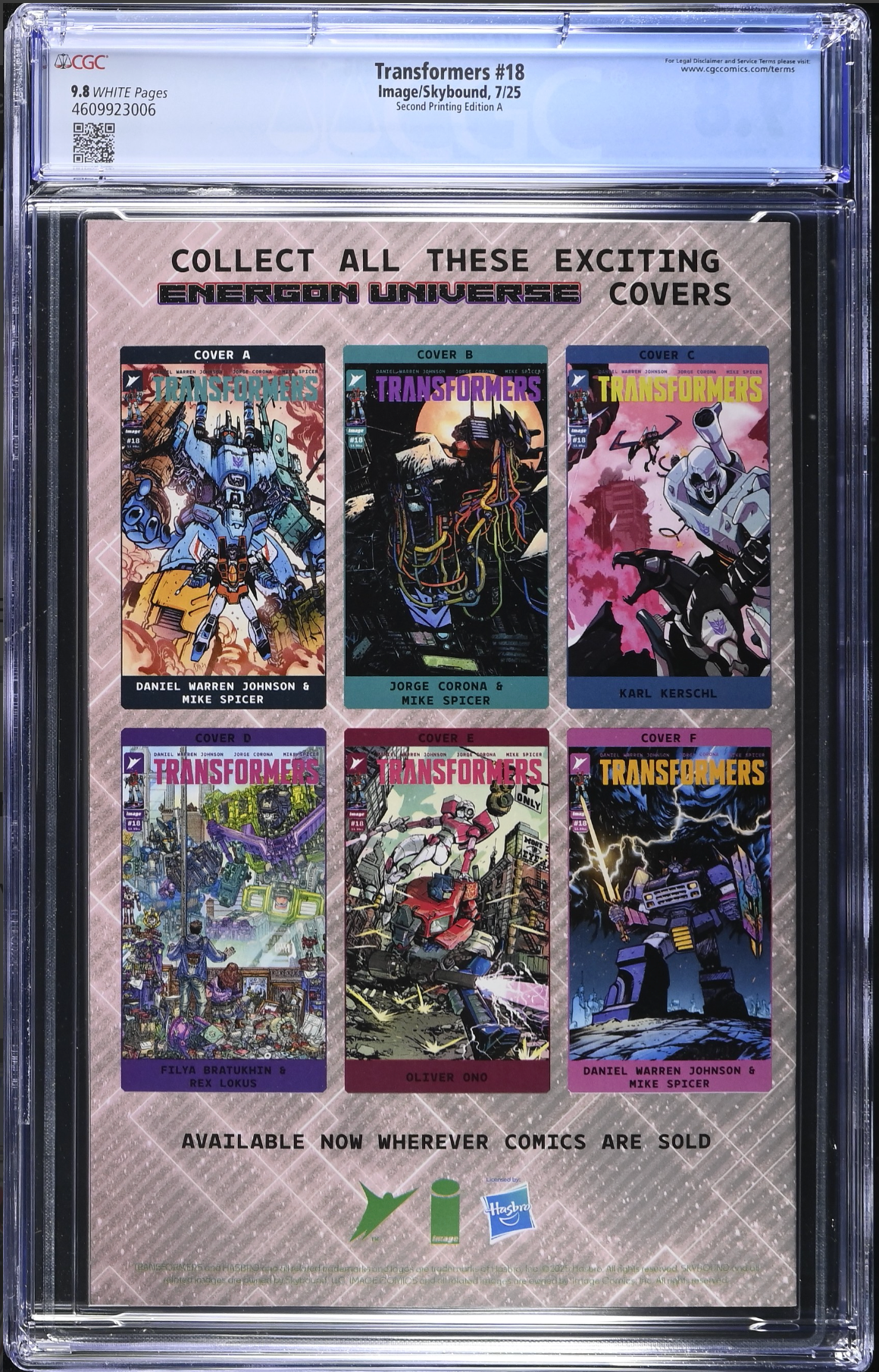 Transformers #18 Second Printing - Cover A - CGC 9.8