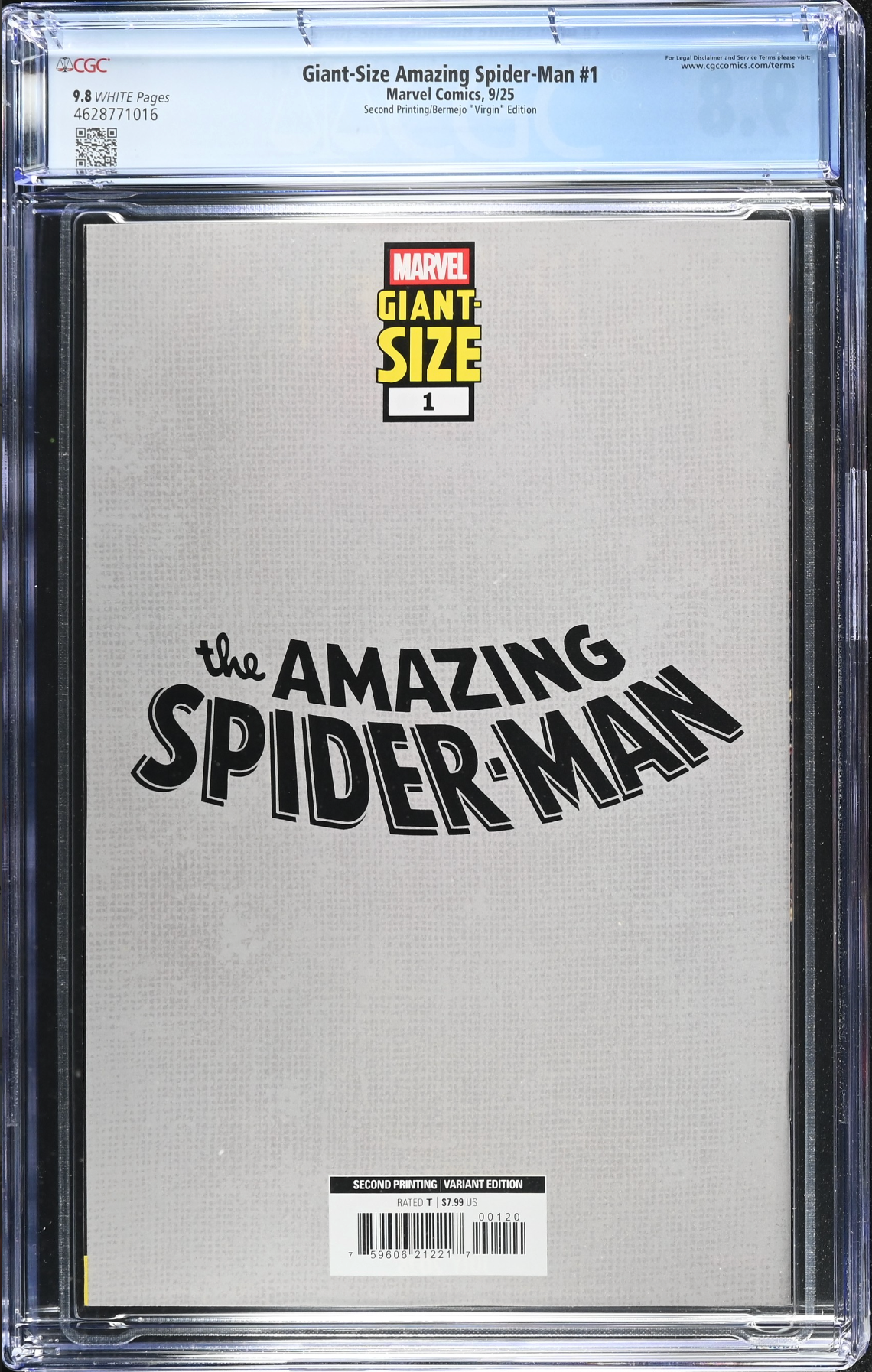Giant-Size Amazing Spider-Man #1 Second Printing 1:25 Virgin Retailer Incentive Variant CGC 9.8