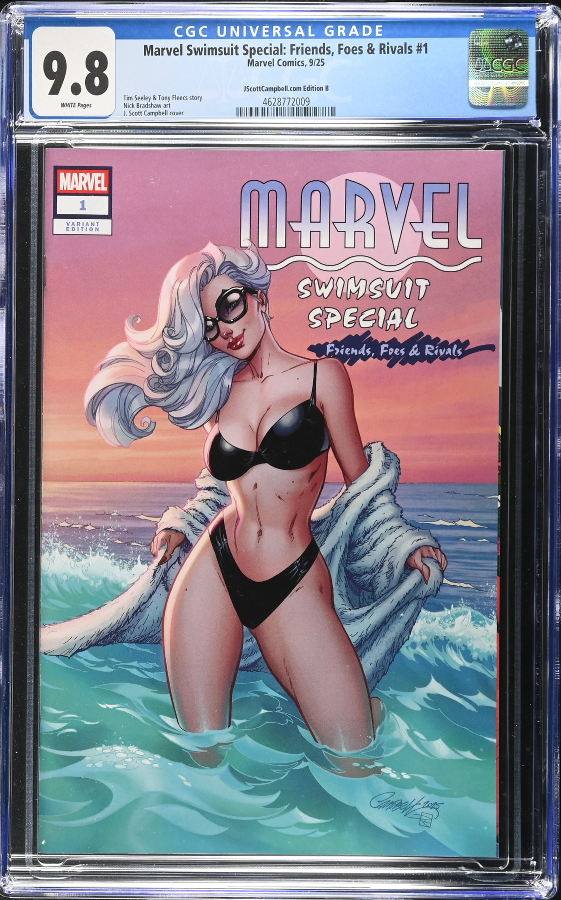 Marvel Swimsuit Special: Friends, Foes & Rivals #1 J. Scott Campbell Exclusive B - Black Cat - CGC 9.8