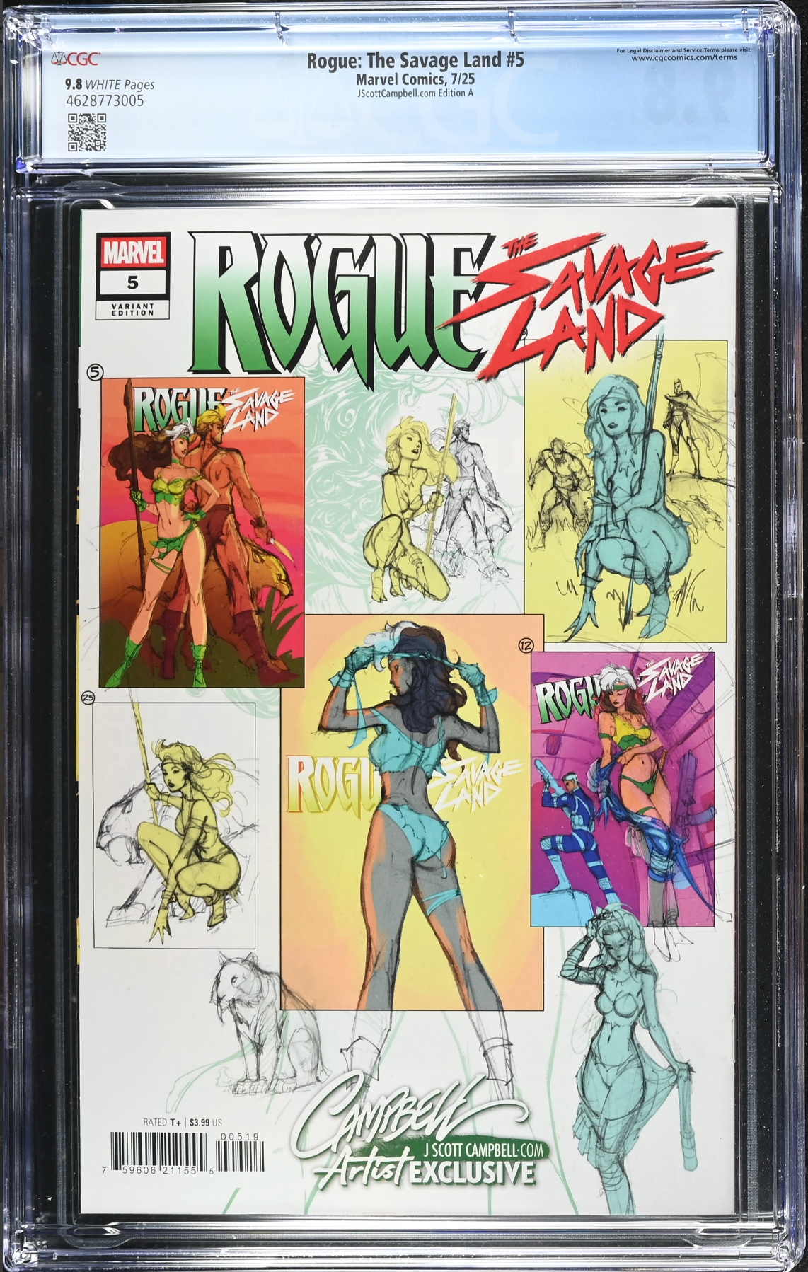 Rogue: The Savage Land #5 Campbell Exclusive "Sunset Rogue" CGC 9.8