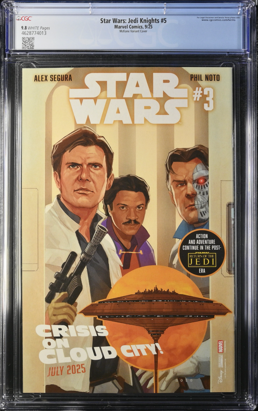 Star Wars: Jedi Knights #5 McKone 1:25 Retailer Incentive Variant CGC 9.8