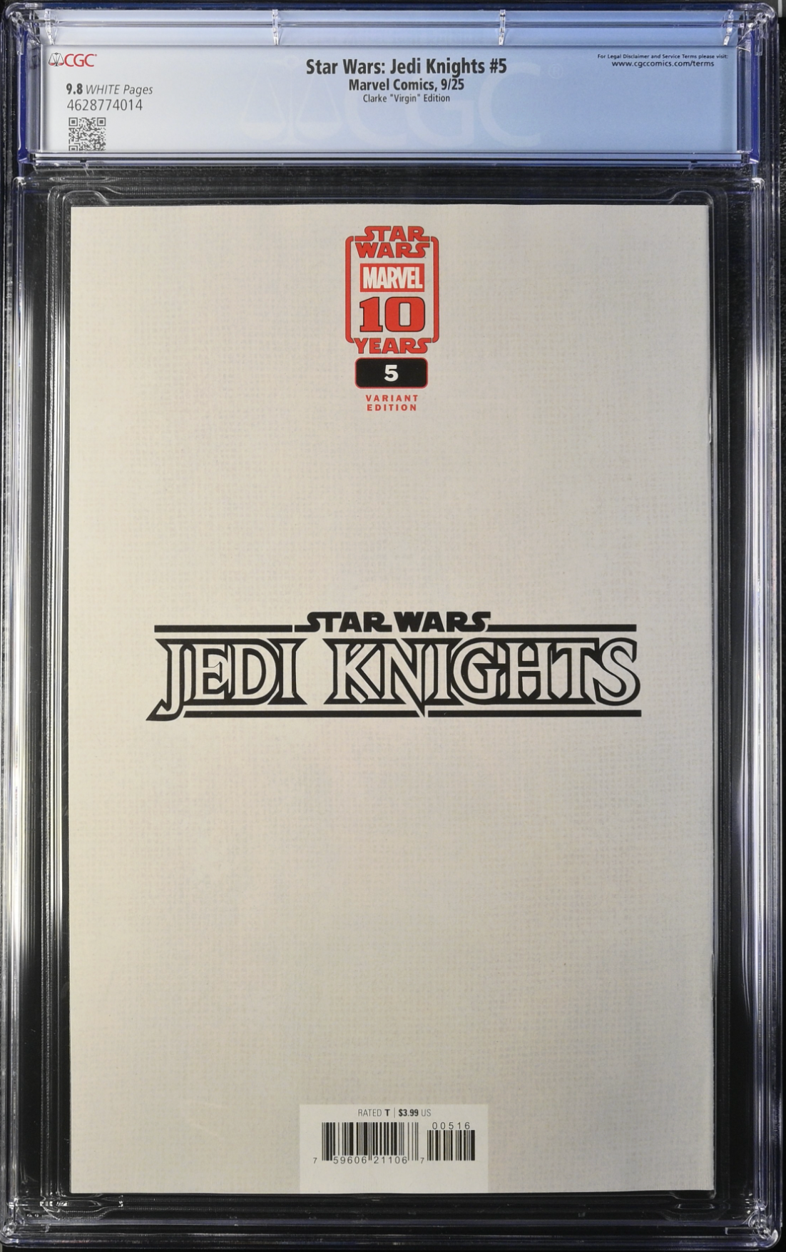 Star Wars: Jedi Knights #5 Clarke 1:100 Virgin Retailer Incentive Variant CGC 9.8