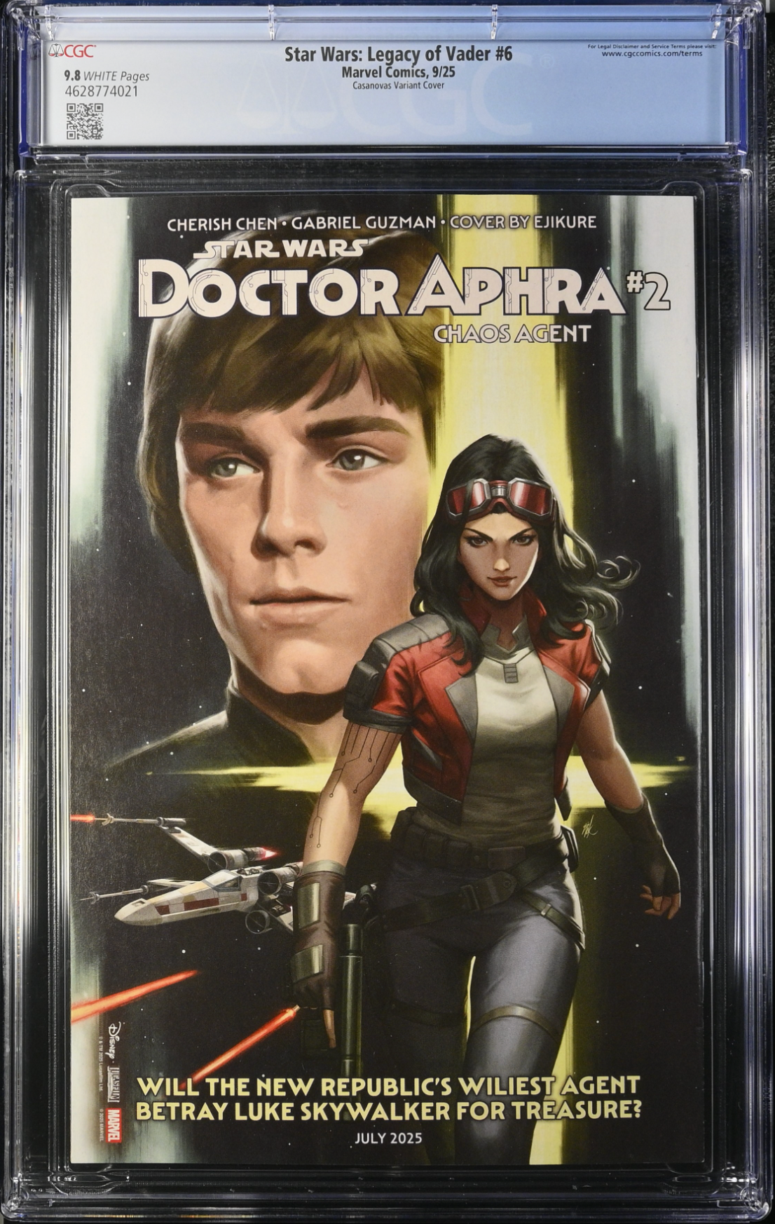 Star Wars: Legacy of Vader #6 Casanovas 1:25 Retailer Incentive Variant CGC 9.8