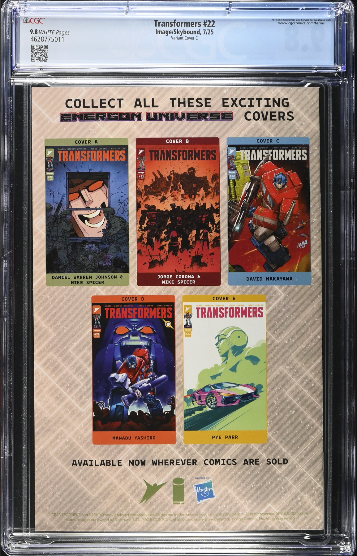 Transformers #22 Nakayama 1:10 Retailer Incentive Variant CGC 9.8