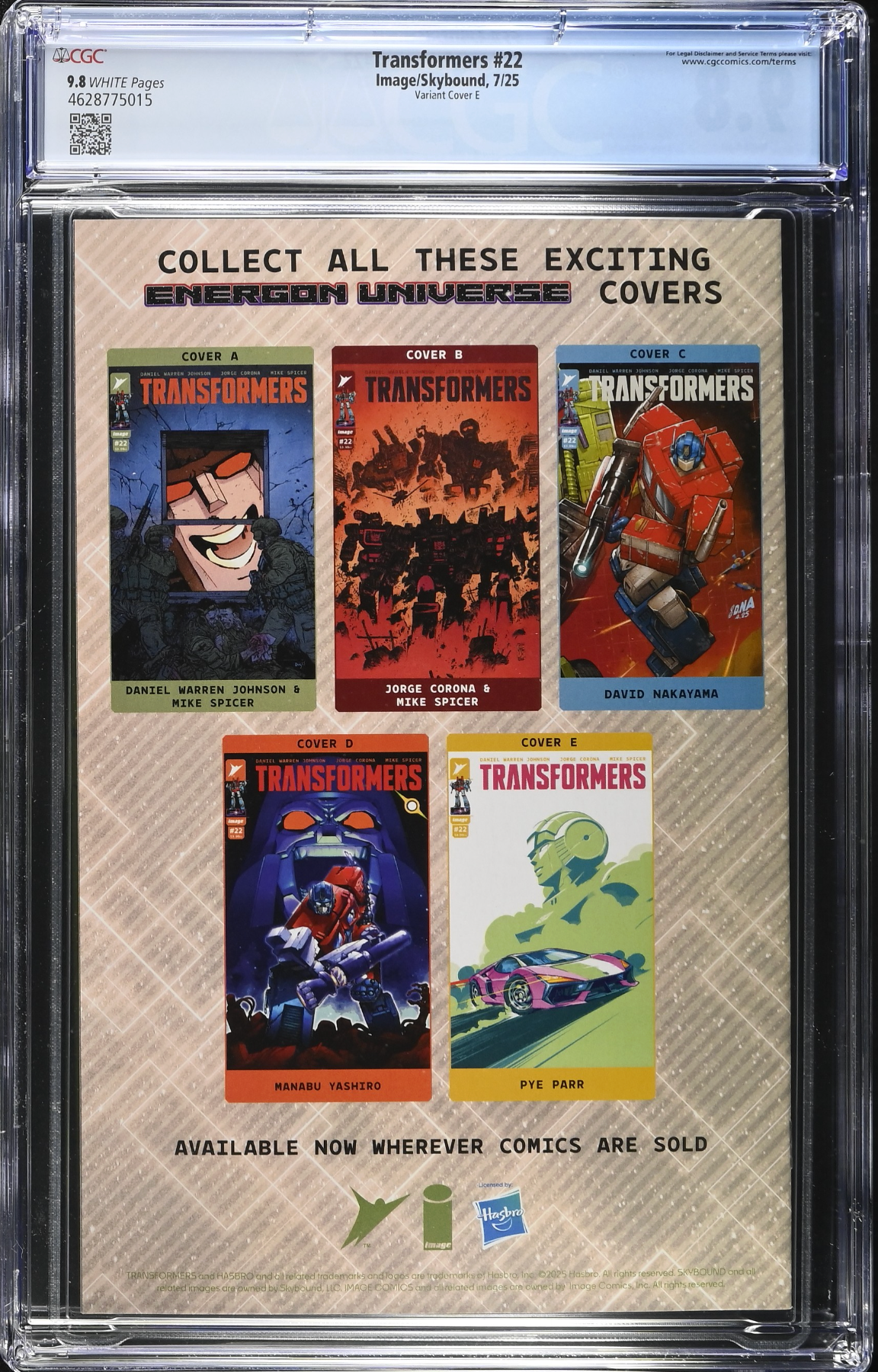 Transformers #22 Pye 1:50 Retailer Incentive Variant CGC 9.8