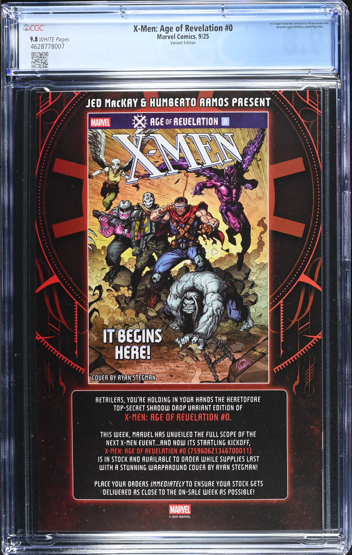 X-Men: Age of Revelation #0 Ramos Shadow Drop Variant CGC 9.8