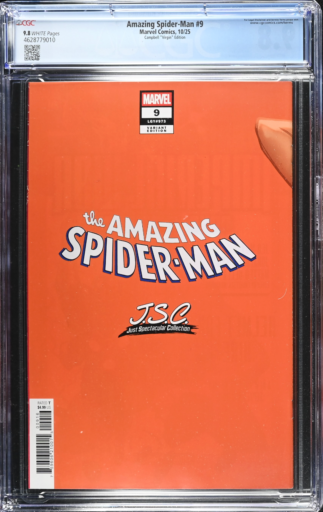 Amazing Spider-Man #9 Campbell 1:100 Virgin Retailer Incentive Variant CGC 9.8