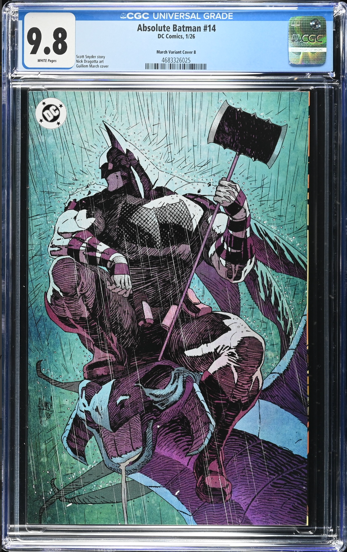 Absolute Batman #14 March 1:50 Virgin Retailer Incentive Variant CGC 9.8