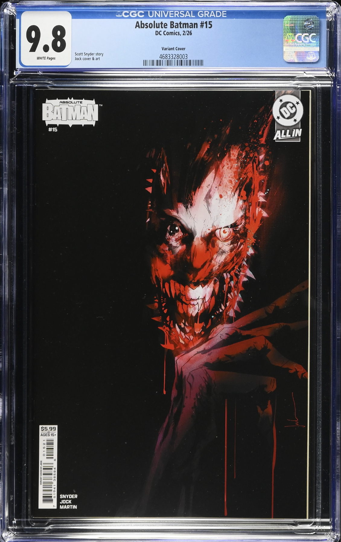 Absolute Batman #15 Jock Variant CGC 9.8