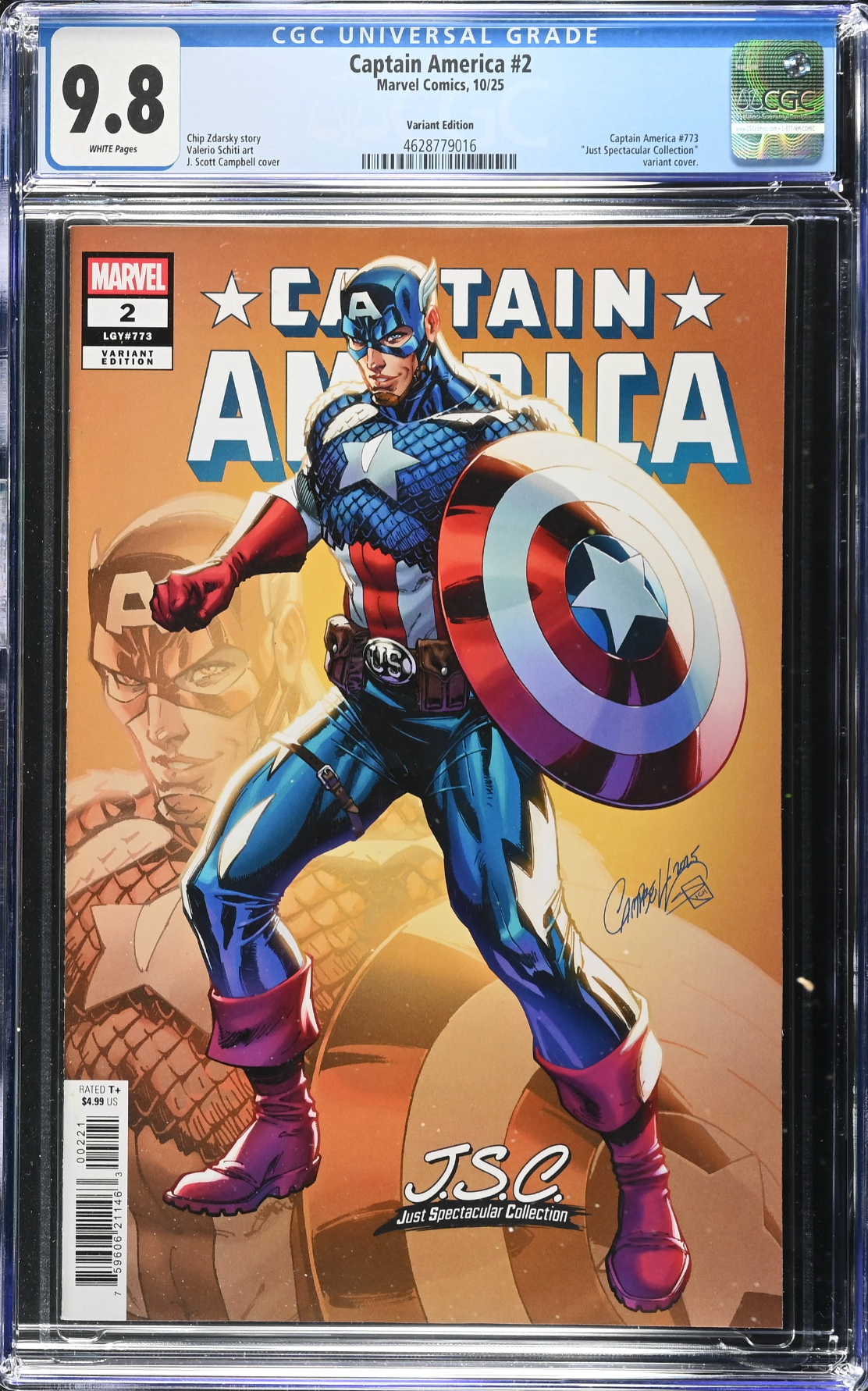 Captain America #2 Campbell Variant CGC 9.8