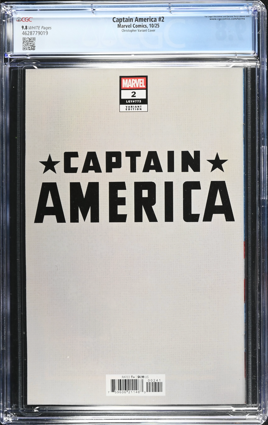 Captain America #2 Christopher Variant CGC 9.8