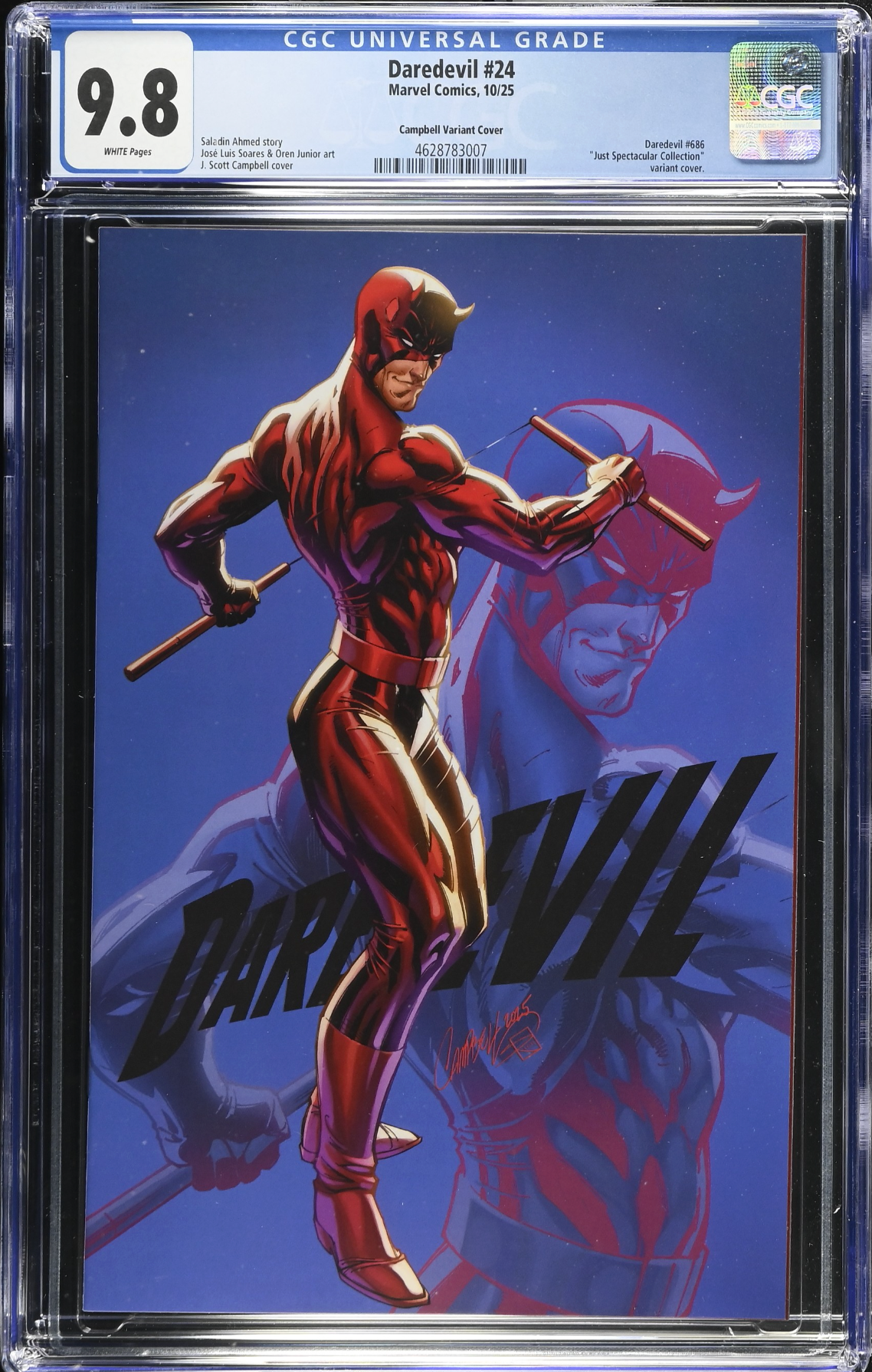 Daredevil #24 Campbell 1:100 Virgin Retailer Incentive Variant CGC 9.8