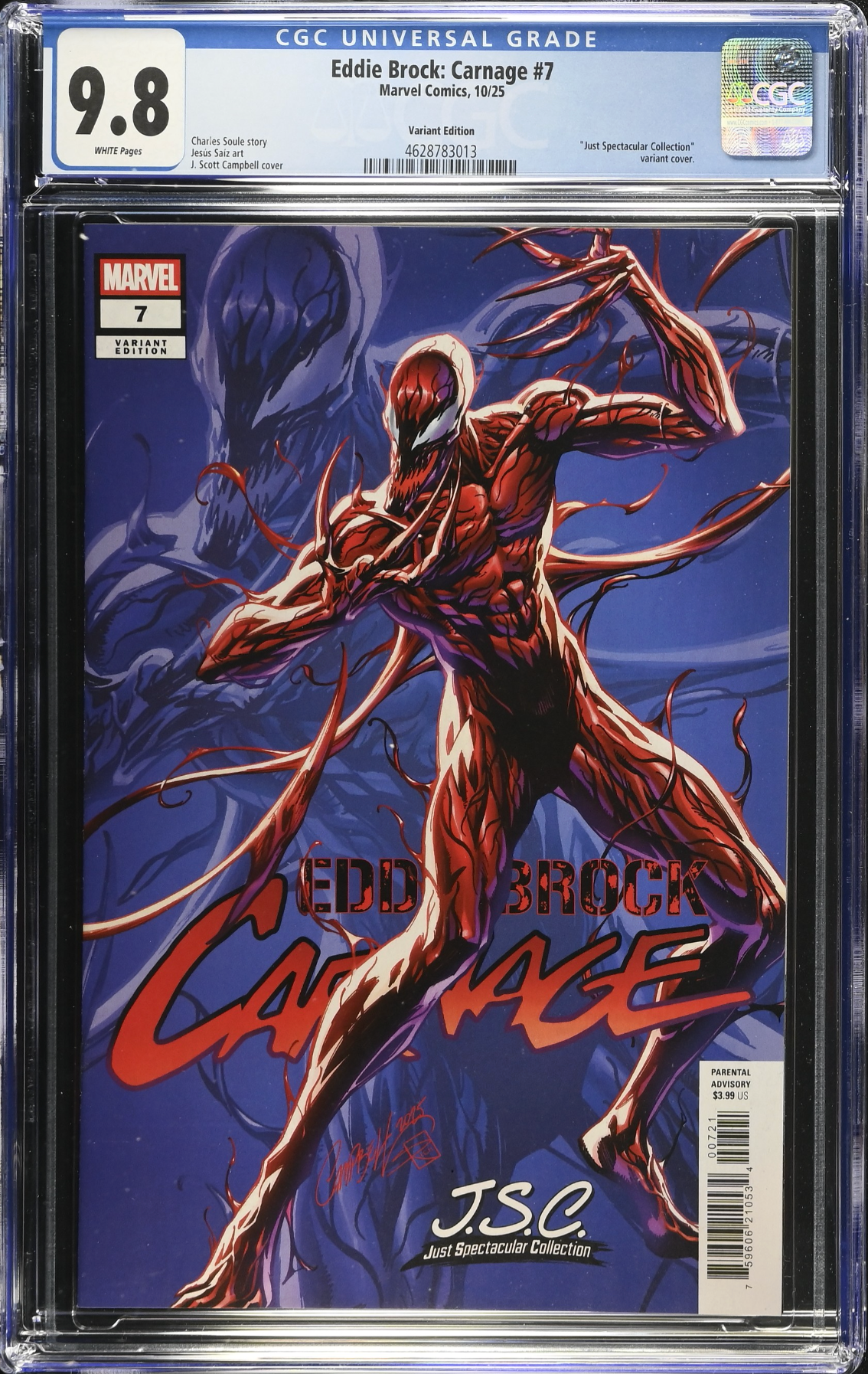 Eddie Brock: Carnage #7 Campbell Variant CGC 9.8