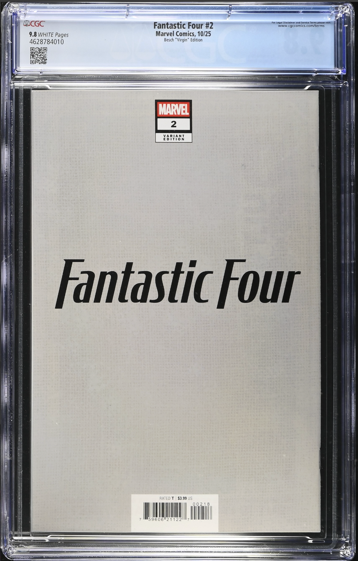 Fantastic Four #2 Besch 1:50 Virgin Retailer Incentive Variant CGC 9.8