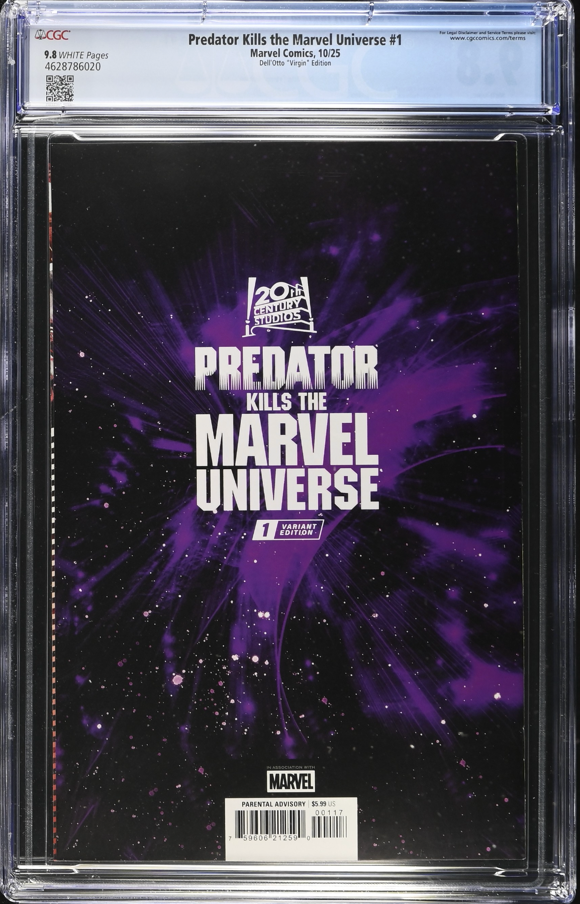 Predator Kills the Marvel Universe #1 Dell'Otto 1:100 Virgin Retailer Incentive Variant CGC 9.8