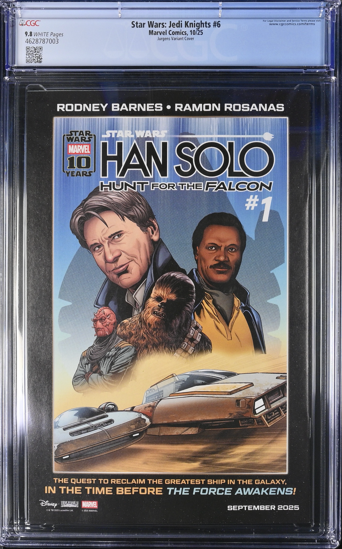 Star Wars: Jedi Knights #6 Jurgens Variant CGC 9.8