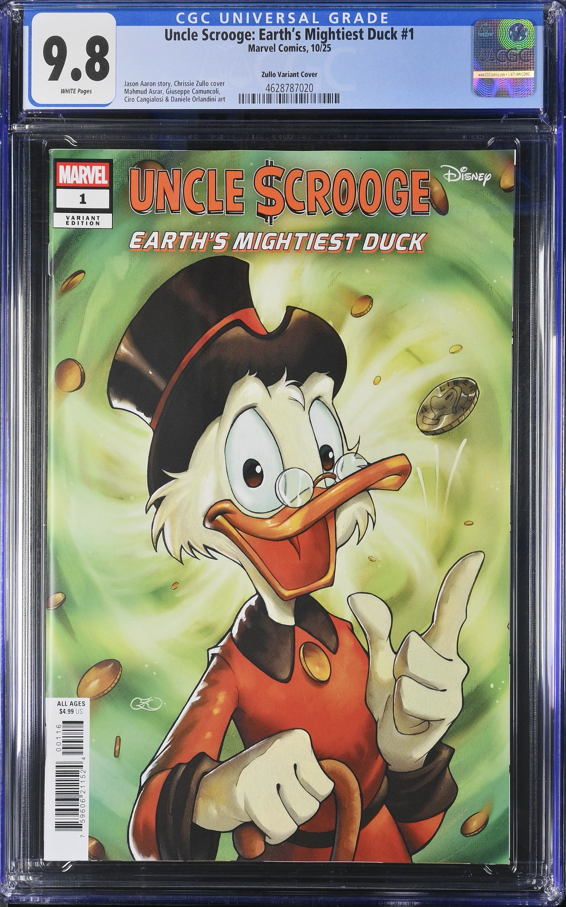 Uncle Scrooge: Earth's Mightiest Duck #1 Zullo 1:25 Retailer Incentive Variant CGC 9.8