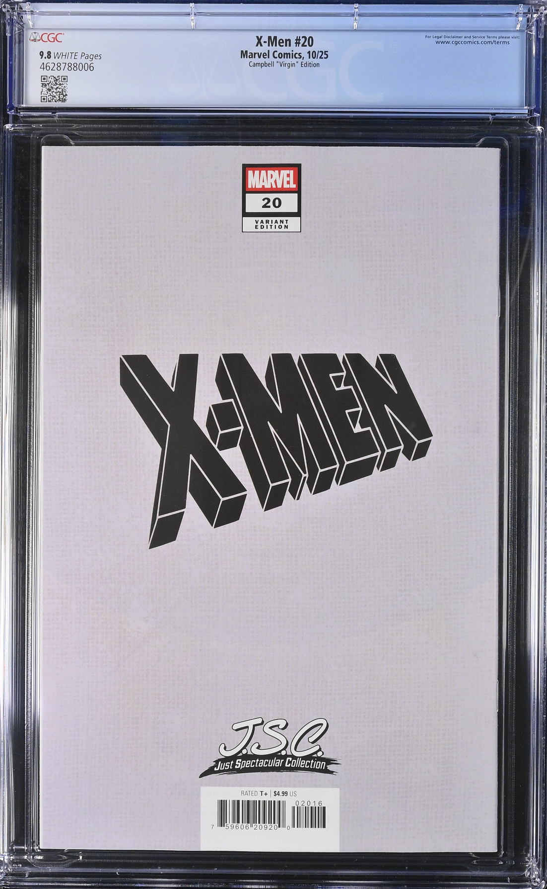 X-Men #20 Campbell 1:100 Virgin Retailer Incentive Variant CGC 9.8