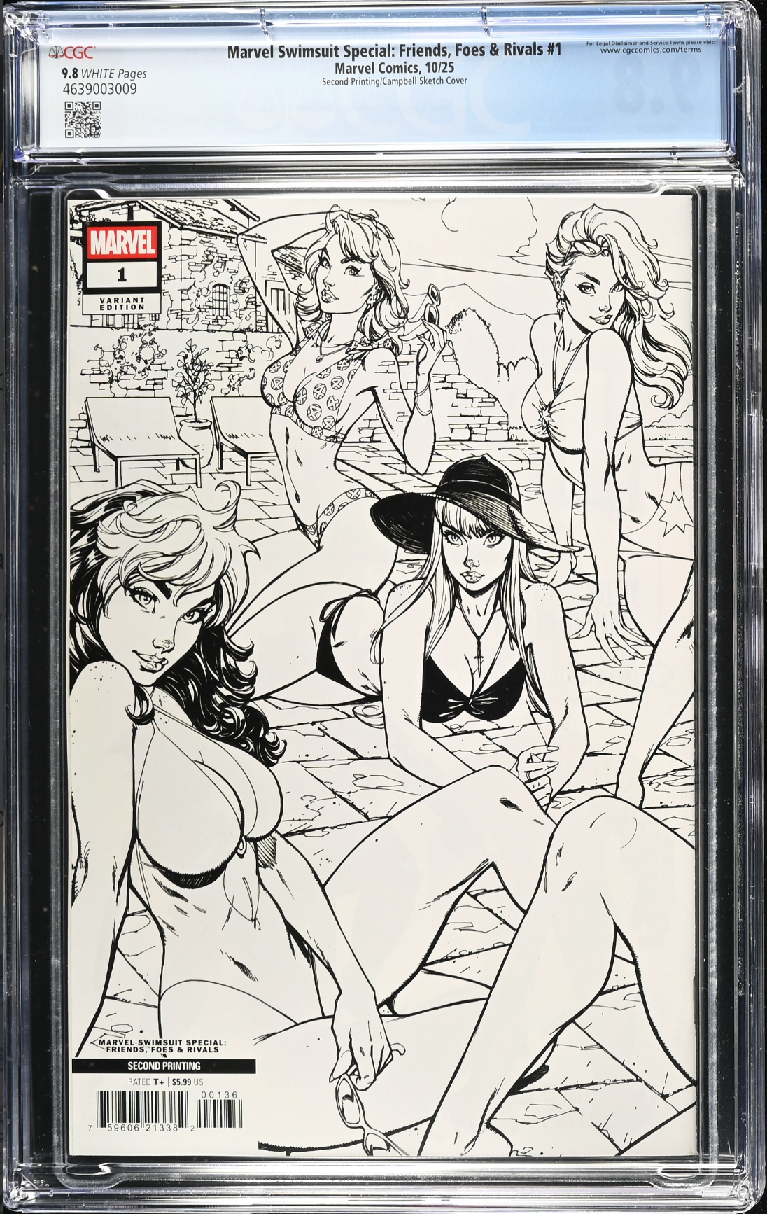 Marvel Swimsuit Special: Friends, Foes & Rivals #1 Second Printing Campbell 1:25 Virgin Retailer Incentive CGC 9.8