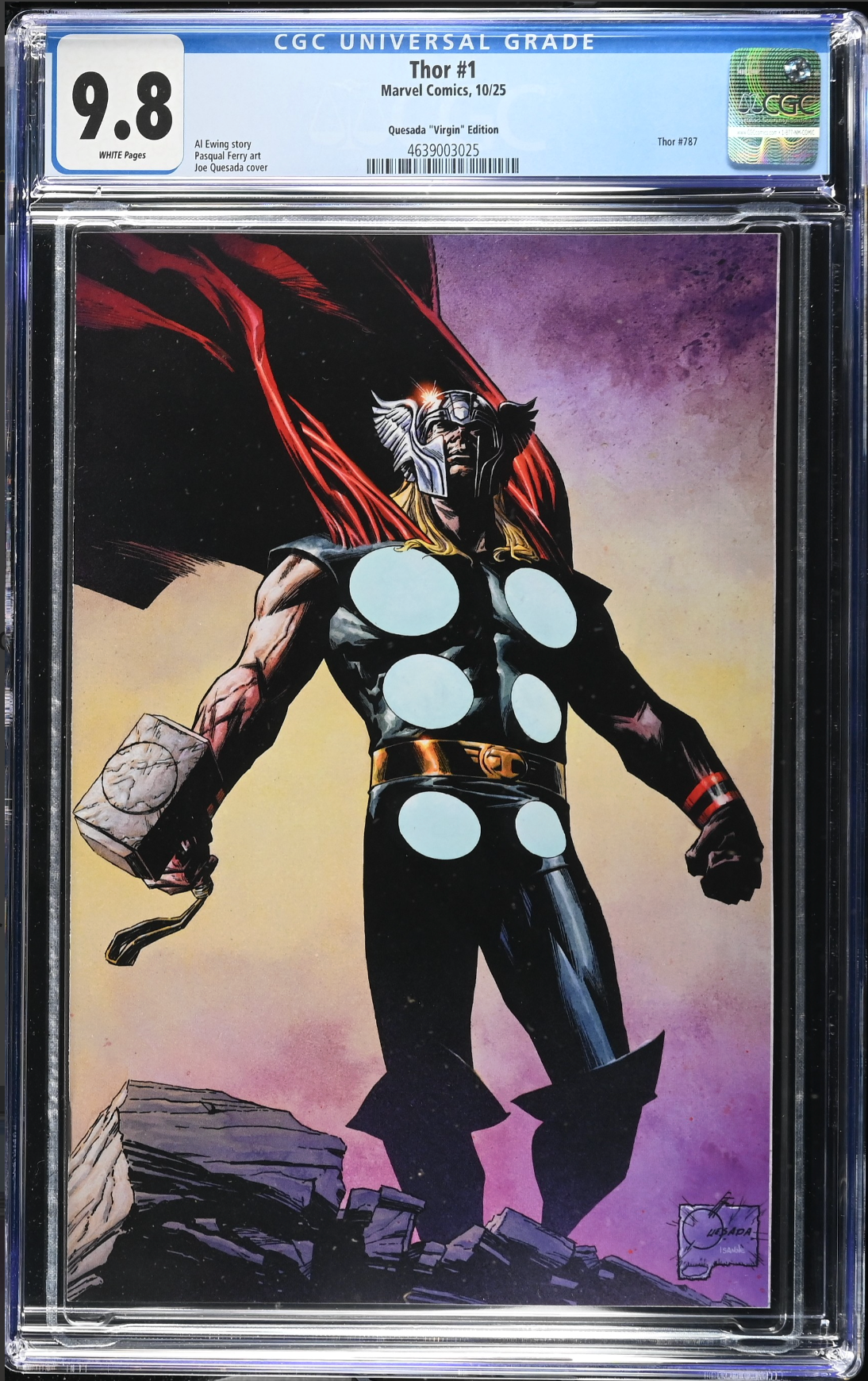 Thor #1 Quesada 1:100 Virgin Retailer Incentive Variant CGC 9.8