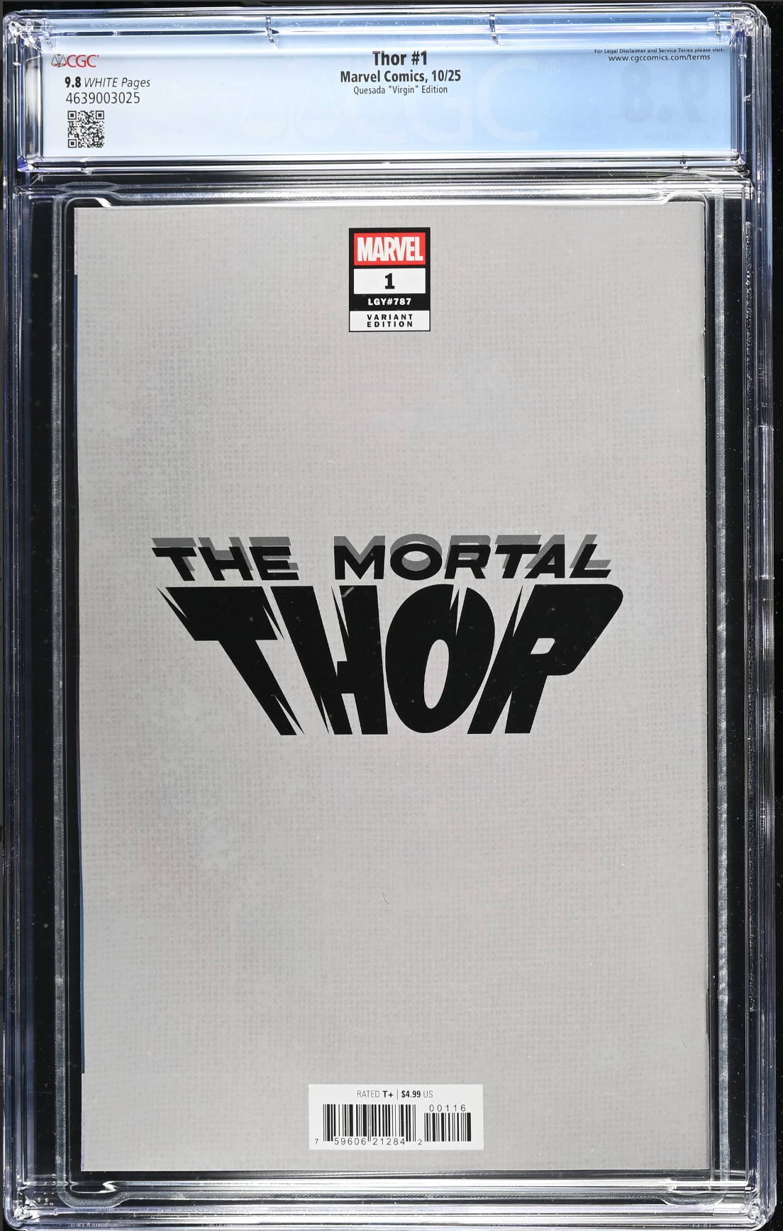 Thor #1 Quesada 1:100 Virgin Retailer Incentive Variant CGC 9.8