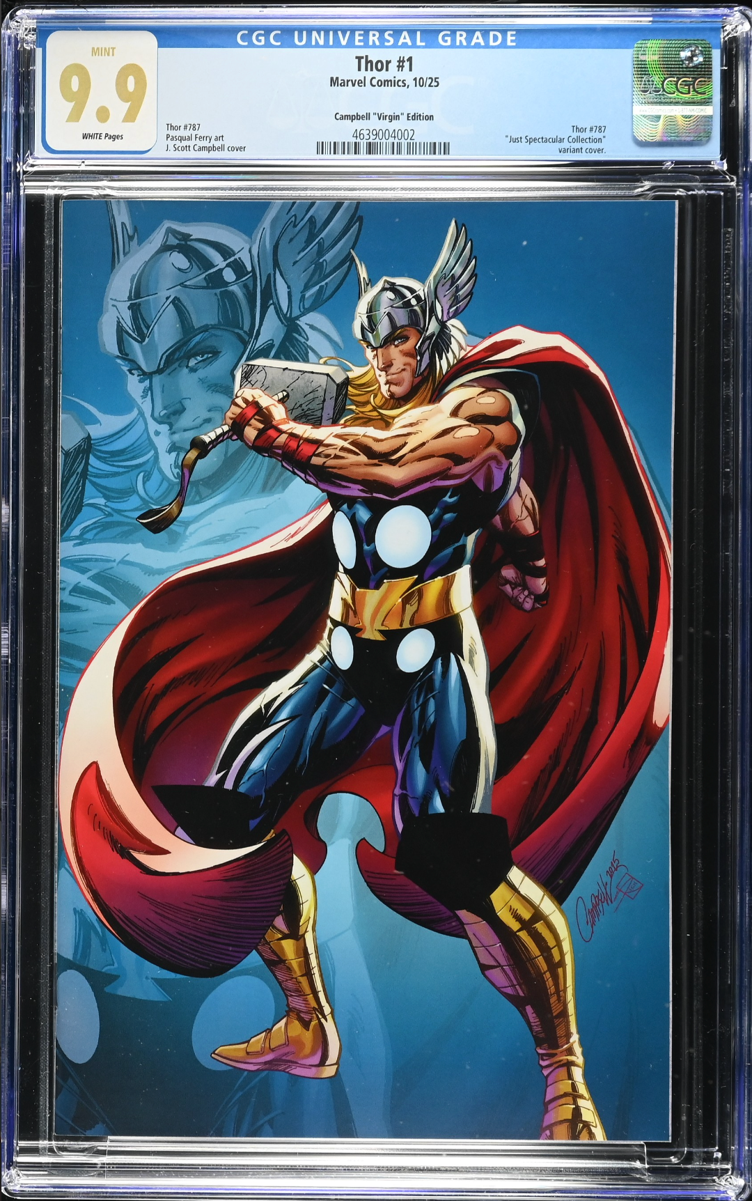 Thor #1 Campbell 1:100 Virgin Retailer Incentive Variant CGC 9.9
