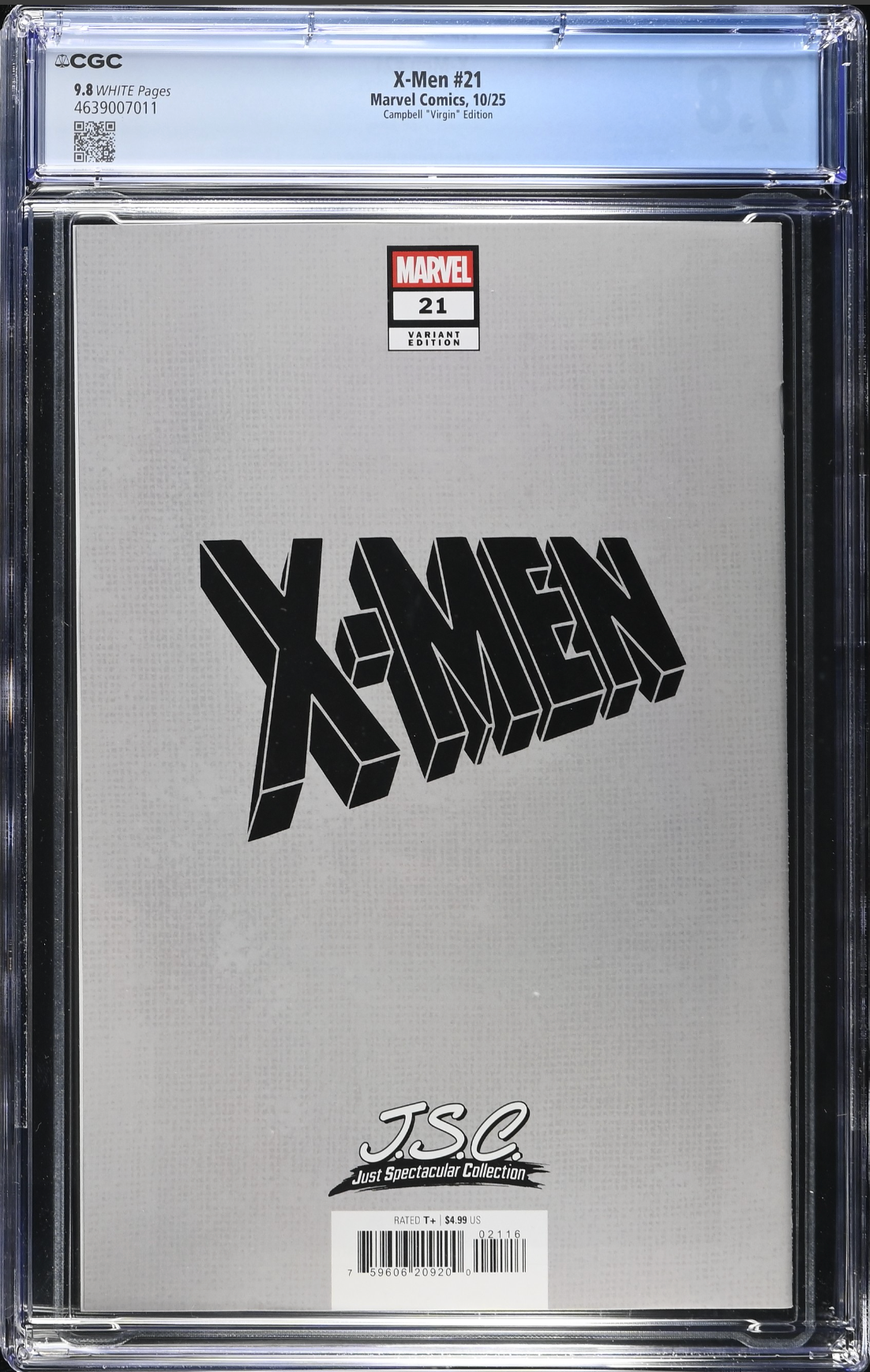 X-Men #21 Campbell 1:100 Virgin Retailer Incentive Variant CGC 9.8