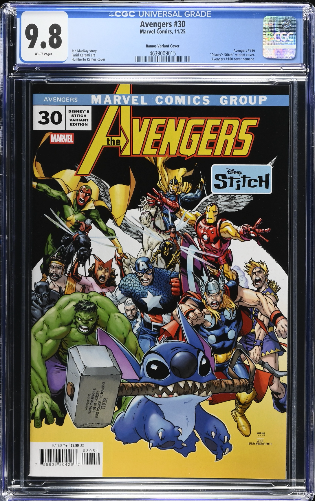 Avengers #30 Ramos Stitch Variant CGC 9.8