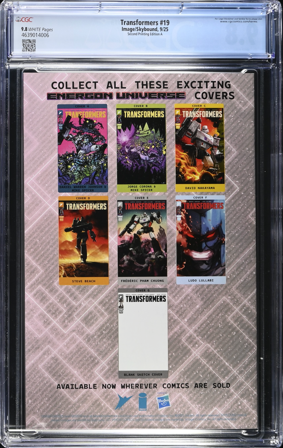 Transformers #19 Second Printing - Cover A - CGC 9.8