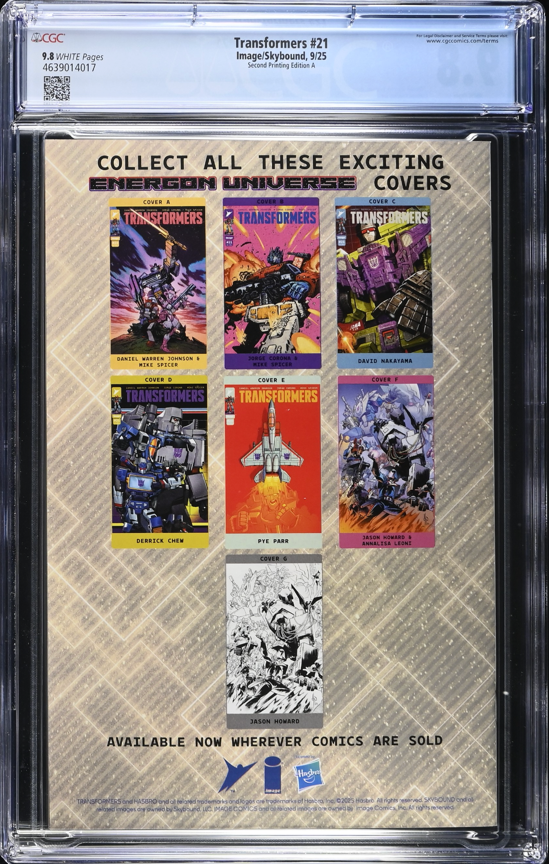 Transformers #21 Second Printing - Cover A - CGC 9.8