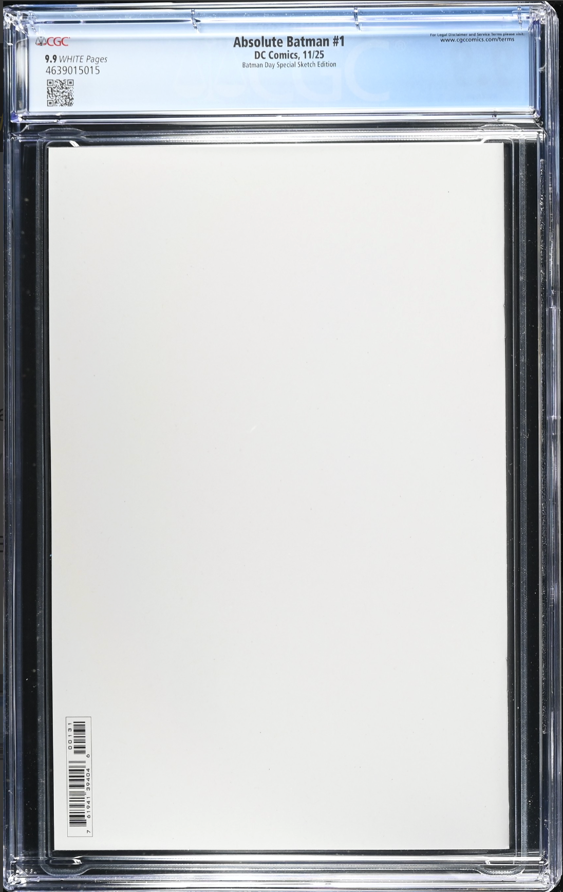 Absolute Batman #1 Batman Day 2025 Special Edition  Blank Sketch Variant CGC 9.9